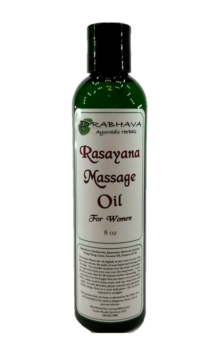 Rasayana Massage Oil for Women 8 oz - Prabhava Ayurvedic Herbals