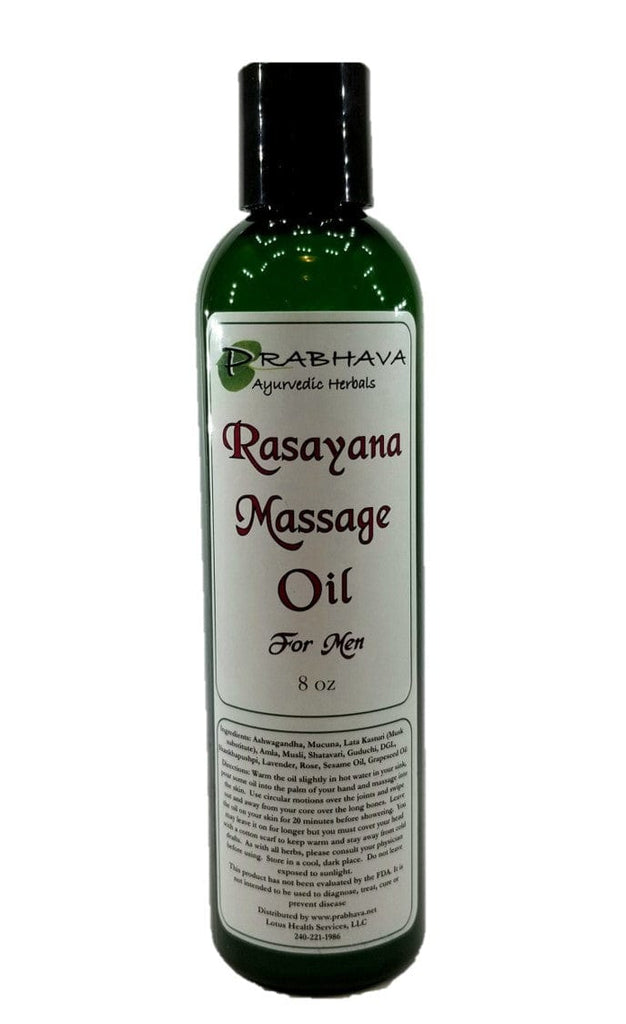 Rasayana Massage Oil for Men 8 oz - Prabhava Ayurvedic Herbals