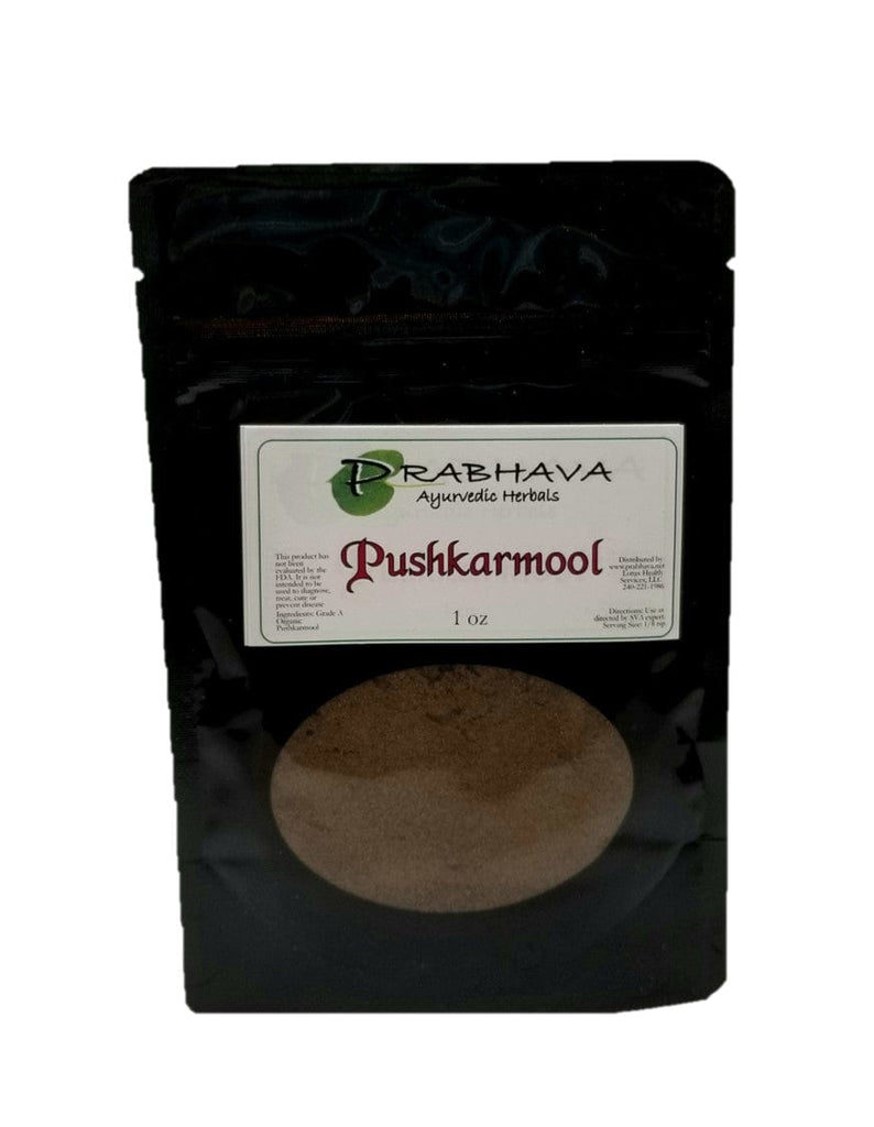 Pushkarmool Herb 1 oz - Prabhava Ayurvedic Herbals