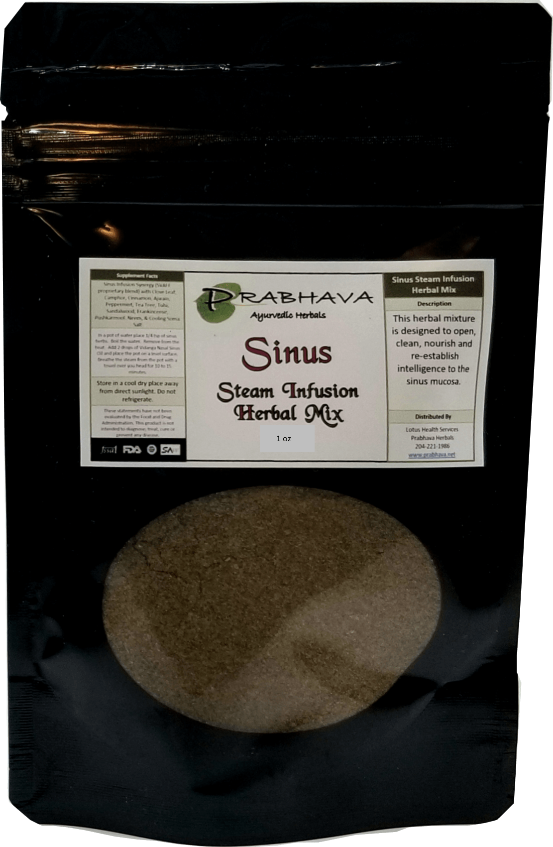 Sinus Steam Infusion Herbal Mix 1oz | Prabhava SVAFF Ayurvedic Herbals